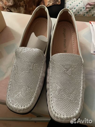 Мокасины Jurgen Hirsch 39 из блестящей кожи кожа