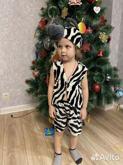 Новогодний костюм зайца, снеговика, зебры, божей к