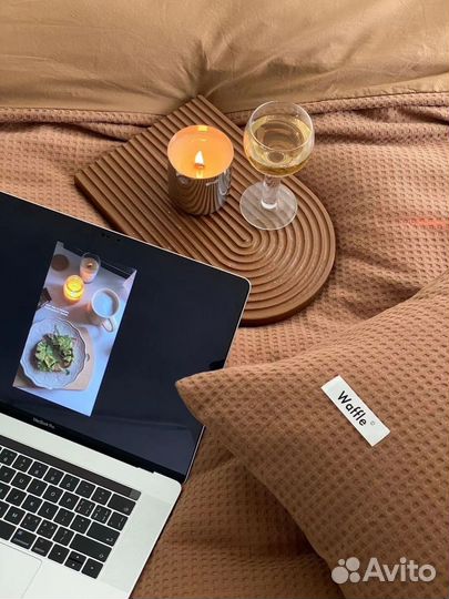 Комлект постельного Вафля однотон, Турция