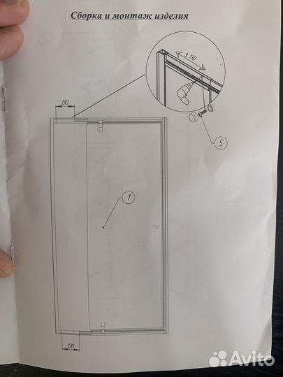 Дверь,кабина для душевой