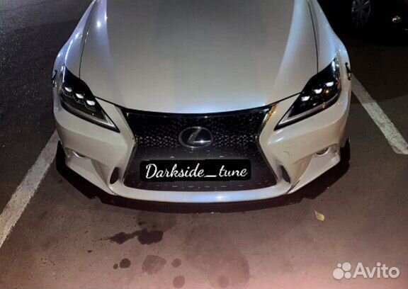 Сплиттер накладка на бампер чёрный глянец