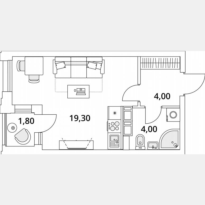 Квартира-студия, 28,2 м², 13/13 эт.