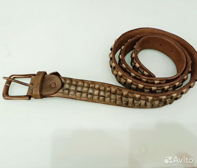 Ремень плетенный art n vintage натуральная кожа