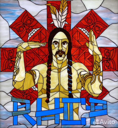 Настоящий витраж из художественного стекла rhcp