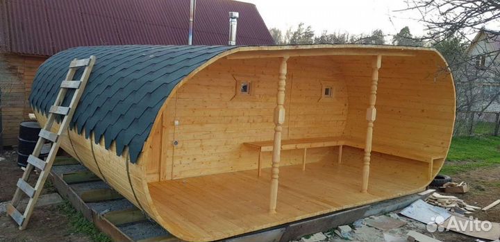 Баня квадро овал под ключ в рассрочку