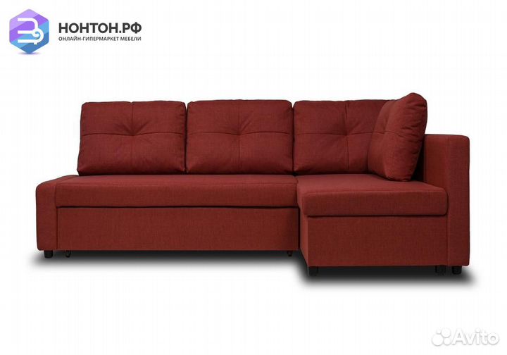 Диван угловой дельфин Поло терракотовый