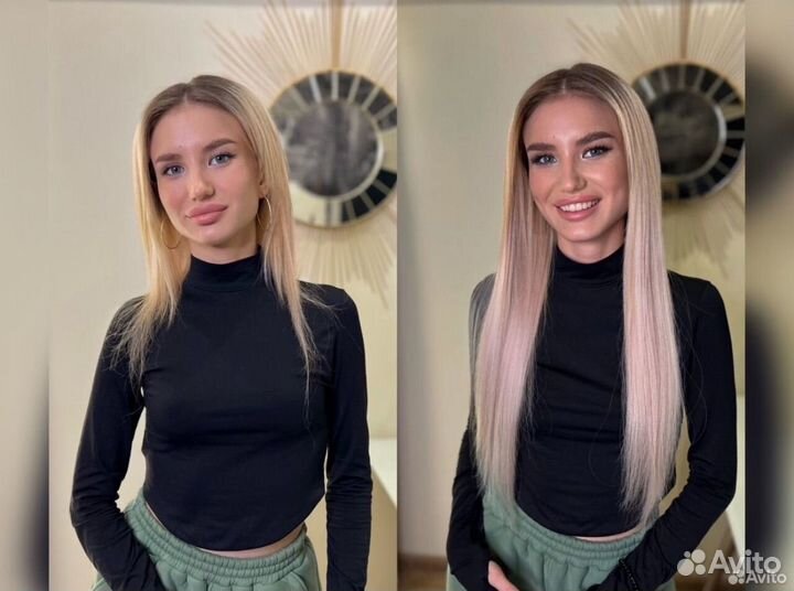 Наращивание натуральных волос premium материалами