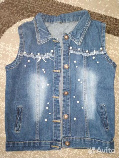 Джинсовая безрукавка на рост 140-150см