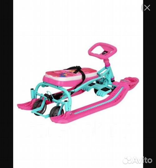 Снегокат с ручкой и колесами