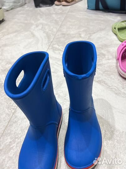 Сапоги резиновые утепленные crocs 33-34 (j2)