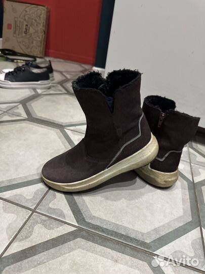 Сапоги ботинки высокие зимние натуральная замша