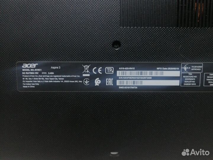 Игровой ноутбук Acer Ryzen 3 3200u/4Gb/rx540/256