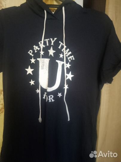 Летнее платье- толстовка с капюшоном.50 размер