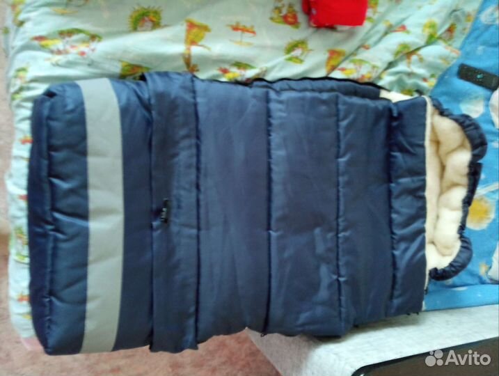 Утепленный чехол-конверт на коляску, на санки