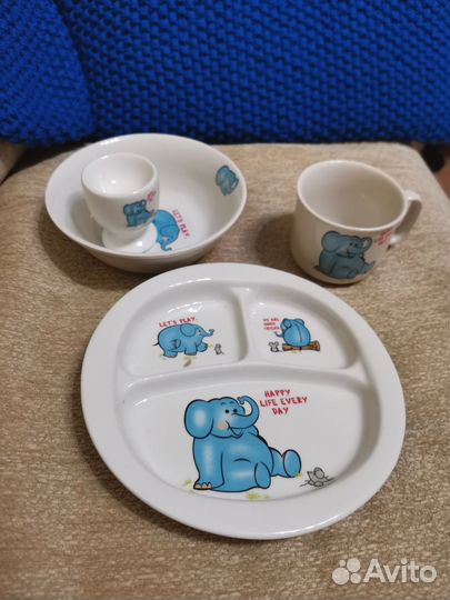 Новый подарочный набор детской посуды из керамики