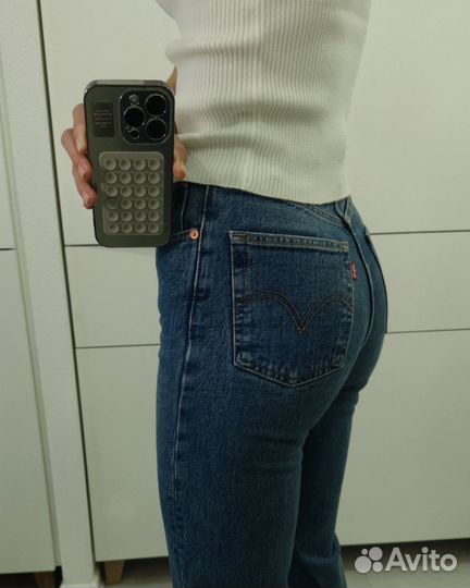 Джинсы levis ribcage straight ankle 25 женские