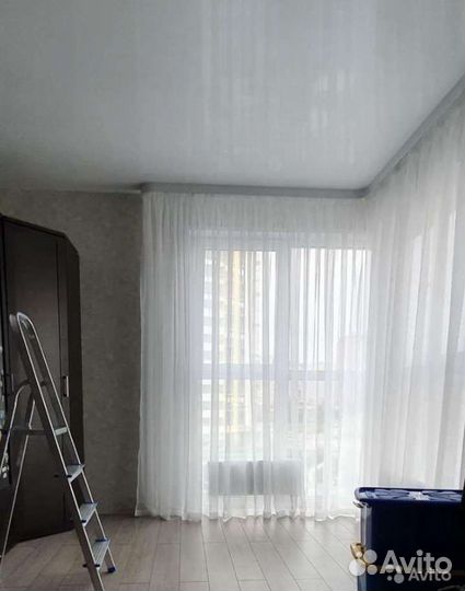 Тюль штора на шторной ленте. Новая