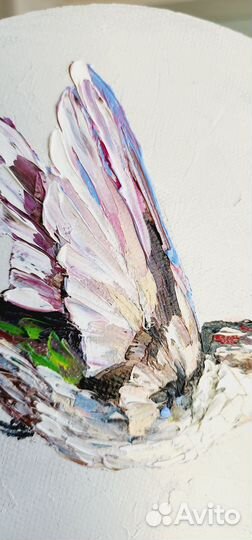 Картина маслом на холсте колибри