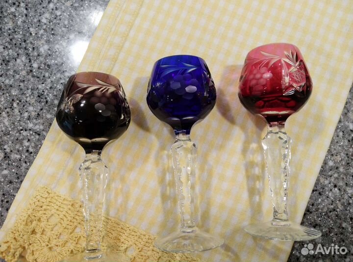 Рюмки цветной хрусталь Германия