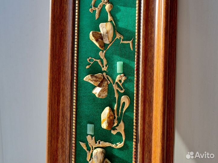 Картина - панно с натуральной яшмой и авантюрином