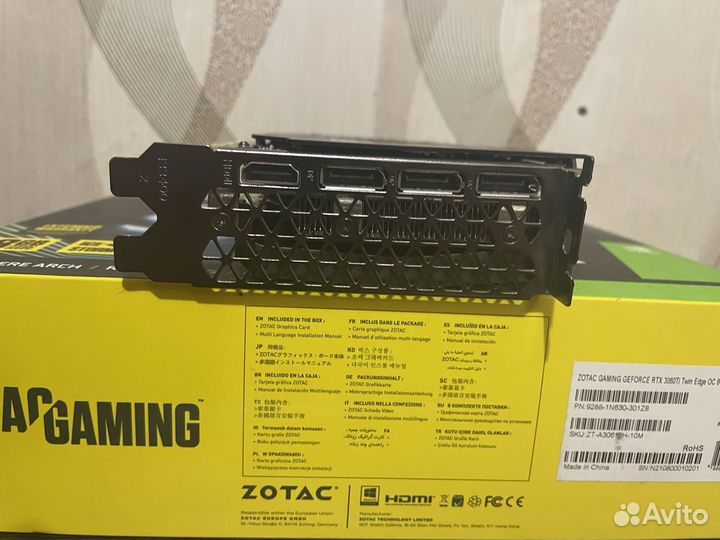 Видеокарта Zotac Twin Edge RTX 3060ti samsung 8gb