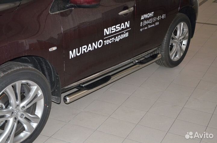 Порог труба с проступью Nissan Murano 2014