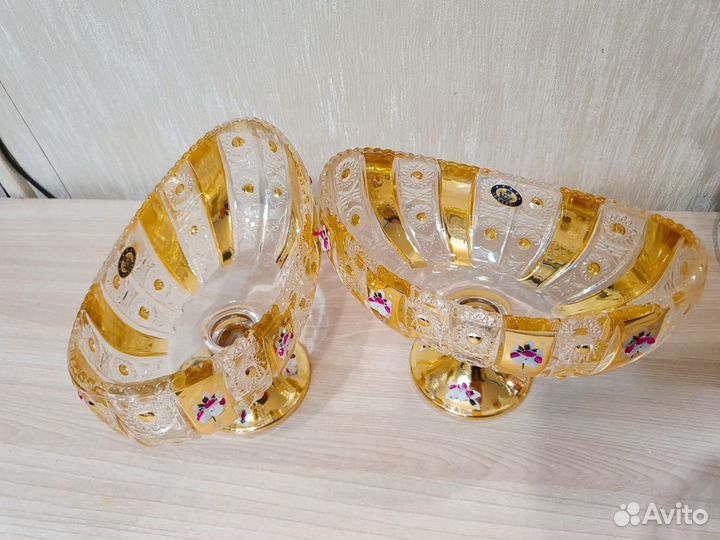 Конфетница на ножке богемия 18,5 см