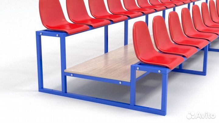 Трибуна с пластиковыми сидениями двухрядная Pioner A13586