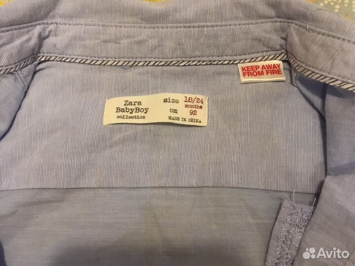 Рубашка zara для мальчика 92