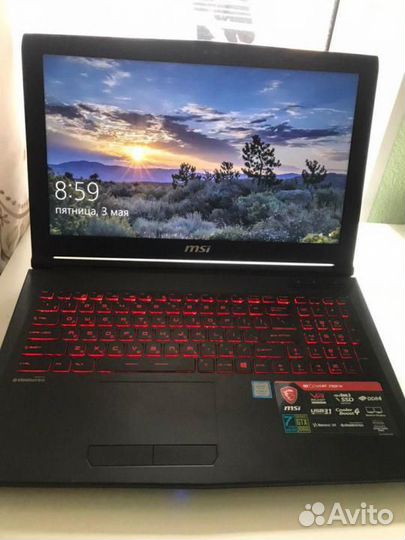 MSI 15.6 i7-7700HQ 4яд8пот GTX1060/3 16Gb SSD+HDD