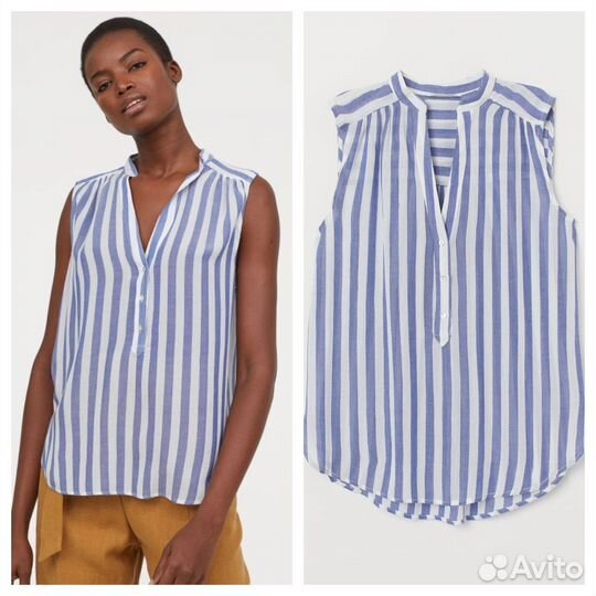 Блузка без рукавов H&M полоска 46 RUS