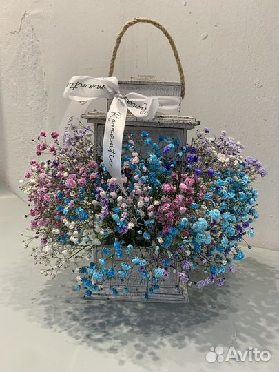 Букет из гипсофил, Радужная гипсофила, Доставка