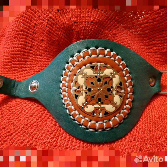 Авторский кожаный браслет,Восточный