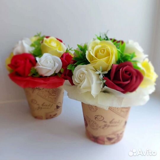 Букеты из мыльных роз учителю и воспитателю