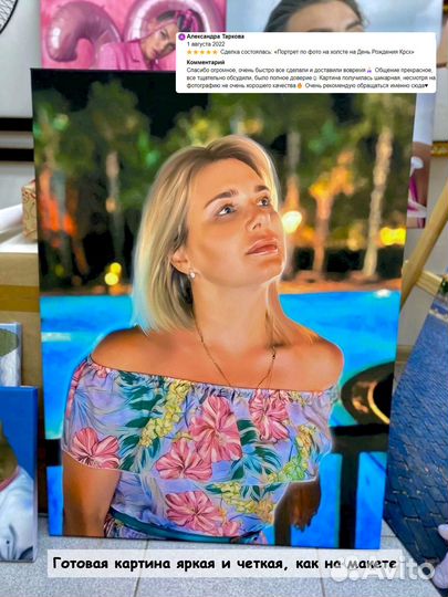 Портрет по фото на холсте подарок Санкт-Петербург