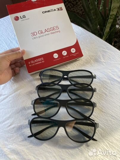 3D Очки 4 штуки от телевизора LG