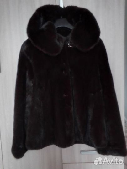 Шуба норковая с капюшоном