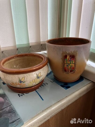 Горшки керамические для цветов б/у