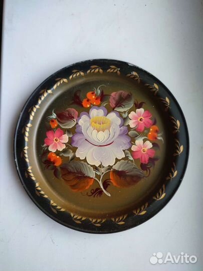 Подносы расписные поднос металлический