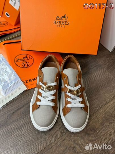 Кеды кроссовки Hermes натуральные (36-40)