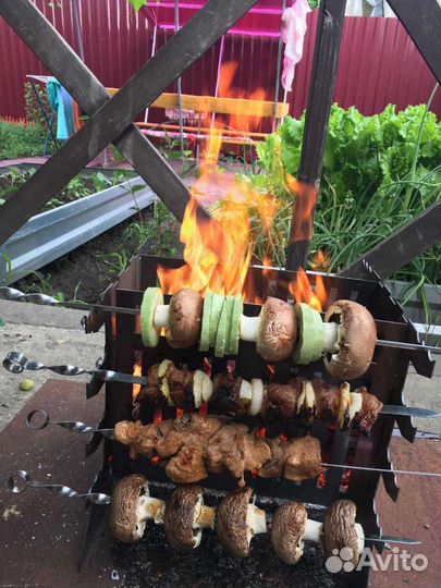 Эко-мангал вертикальный, из нержавеющей стали