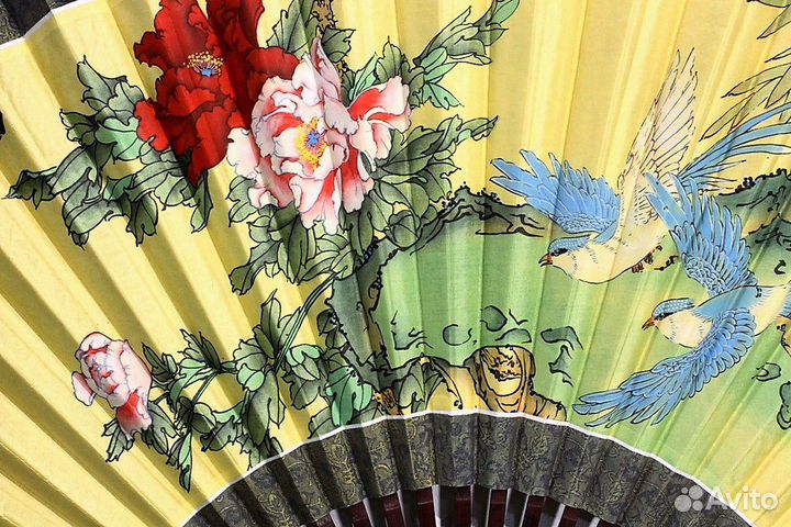 Две Птицы Китайский Настенный Веер,0,65м ru 2 -1