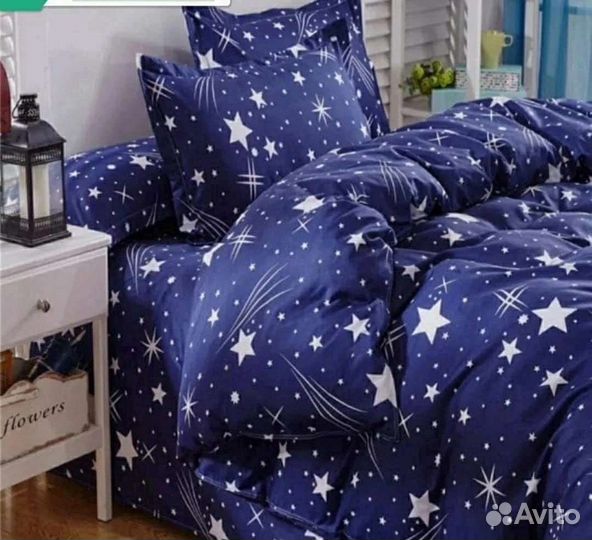 Постельное белье звёзды 1,5 2 сп,евро