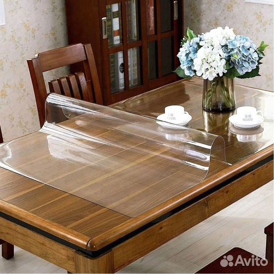 Мягкое гибкое стекло на стол / Прозрачная скатерть