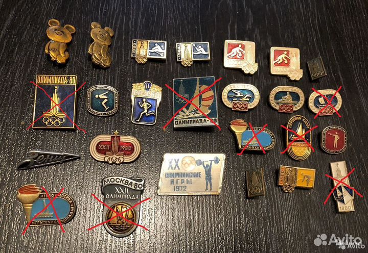 Значки СССР разные, олимпиада 80, спорт, космос