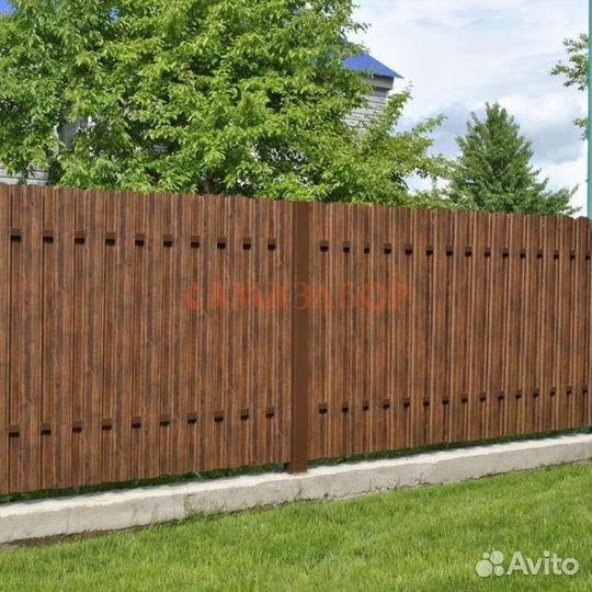 Забор из евроштакетника под дерево Кинель-Черкассы