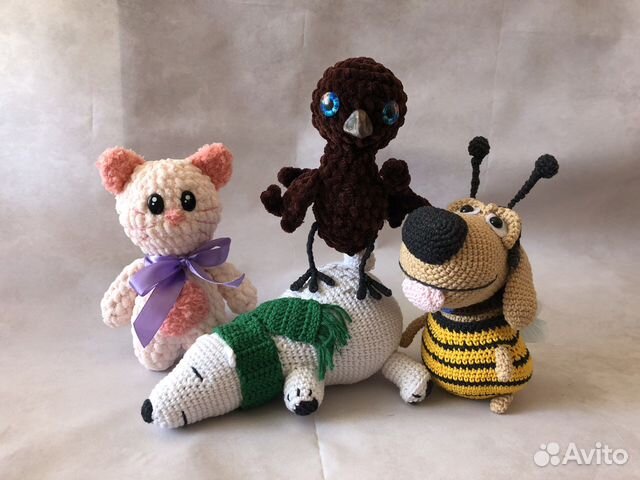 Мягкие игрушки Мишка, Кролик, Птенец и другие