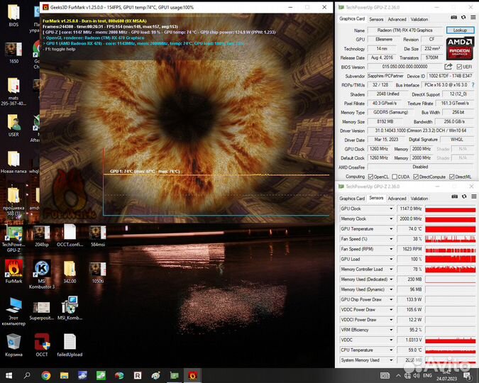 Sapphire rx 470 Nitro+ 8 Gb Samsung 8GHz