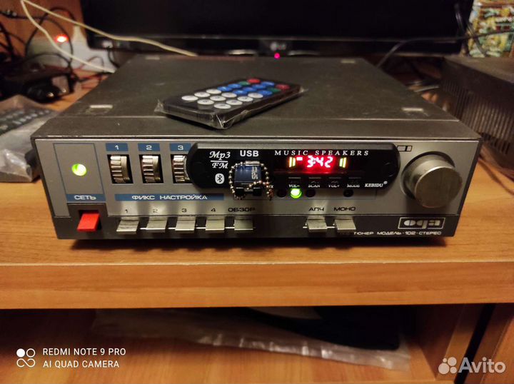 Тюнер Ода 102 с USB, Bluetooth,SD,FM,пульт