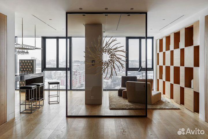 Стеклянные межкомнатные перегородки